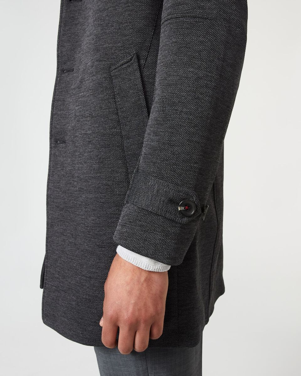 Mens Dark Charcoal Knitted Trench Coat